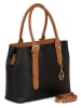 Mia Tomazzi Skórzana torebka w kolorze czarno-jasnobrązowym - 31 x 24 x 11 cm