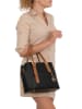 Mia Tomazzi Leder-Henkeltasche in Schwarz/ Cognac - (B)31 x (H)24 x (T)11 cm