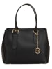 Mia Tomazzi Leren handtas zwart - (B)31 x (H)24 x (D)11 cm