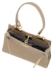Mia Tomazzi Leren schoudertas ''Zacconi'' beige - (B)24 x (H)18 x (D)14 cm
