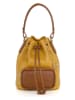 Mia Tomazzi Skórzana torebka "Moltrasio" w kolorze żółtym - 19 x 23 x 15 cm