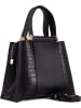 Lia Biassoni Leder-Henkeltasche "Lato" in Schwarz - (B)25 x (H)25 x (T)12 cm