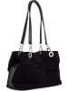 Lia Biassoni Leder-Schultertasche "Alvo" in Schwarz - (B)32 x (H)20 x (T)14 cm