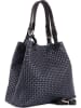 Lia Biassoni Leder-Schultertasche in Dunkelblau - (B)34 x (H)29 x (T)21 cm