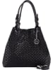 Lia Biassoni Leder-Schultertasche "Basentello" in Schwarz - (B)34 x (H)29 x (T)21 cm