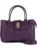 Lia Biassoni Leren handtas violet - (B)26 x (H)17 x (D)12 cm