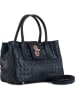 Lia Biassoni Leder-Henkeltasche in Dunkelblau - (B)26 x (H)17 x (T)12 cm