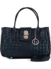 Lia Biassoni Leder-Henkeltasche in Dunkelblau - (B)26 x (H)17 x (T)12 cm