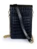 Lia Biassoni Leder-Handytasche in Schwarz - (B)13 x (H)22 x (T)8 cm