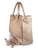 Lia Biassoni Leder-Henkeltasche in Beige - (B)38 x (H)28 x (T)15 cm