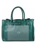 Lia Biassoni Leren handtas petrol - (B)38 x (H)28 x (D)15 cm