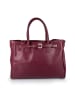 Lia Biassoni Leder-Henkeltasche "Ampollino" in Bordeaux - (B)38 x (H)28 x (T)15 cm
