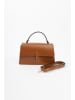 Lia Biassoni Leren handtas lichtbruin - (B)25 x (H)16 x (D)7 cm