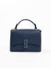 Lia Biassoni Leder-Henkeltasche "Fegana" in Dunkelblau - (B)20 x (H)14 x (T)8 cm