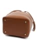 Lia Biassoni Leren handtas "Ancinale" lichtbruin - (B)25 x (H)27 x (D)17 cm