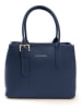 Lia Biassoni Leder-Henkeltasche in Dunkelblau - (B)33 x (H)25 x (T)11 cm
