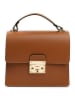 Lia Biassoni Leren handtas lichtbruin - (B)27 x (H)24 x (D)8 cm