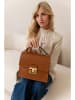 Lia Biassoni Leren handtas lichtbruin - (B)27 x (H)24 x (D)8 cm