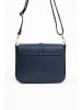 Lia Biassoni Leren schoudertas donkerblauw - (B)24 x (H)18 x (D)8 cm