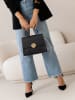 Lia Biassoni Leder-Henkeltasche "Ensa" in Schwarz - (B)26 x (H)22 x (T)12 cm