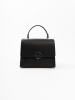 Lia Biassoni Leren handtas "Ensa" zwart - (B)26 x (H)22 x (D)12 cm