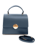 Lia Biassoni Leren handtas "Ensa" donkerblauw - (B)26 x (H)22 x (D)12 cm