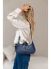 Lia Biassoni Leder-Schultertasche in Dunkelblau - (B)32 x (H)19 x (T)6 cm