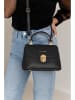 Lia Biassoni Leren handtas zwart - (B)23 x (H)16 x (D)12 cm