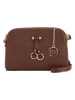 Mia Tomazzi Leren schoudertas ''Certosa'' bruin - (B)24 x (H)16 x (D)8 cm