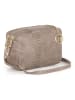 Mia Tomazzi Leder-Umhängetasche ''Ortles'' in Beige - (B)21 x (H)14 x (T)8 cm