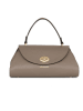 Mia Tomazzi Leder-Henkeltasche "Bardelli" in Taupe - (B)33 x (H)15 x (T)15 cm