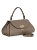 Mia Tomazzi Leren handtas "Bardelli" taupe - (B)33 x (H)15 x (D)15 cm