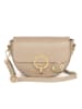 Mia Tomazzi Leder-Umhängetasche "Azario" in Beige - (B)19 x (H)13 x (T)6 cm