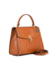 Lia Biassoni Leder-Henkeltasche "Averto" in Hellbraun - (B)33 x (H)26 x (T)9 cm