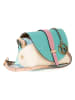 Lia Biassoni Leder-Umhängetasche in Hellblau/ Creme - (B)17 x (H)12 x (T)8 cm
