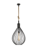 FISCHER & HONSEL Lampa wisząca "Rope" w kolorze czarnym - wys. 140 cm x Ø 48 cm