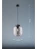FISCHER & HONSEL Lampa wisząca "Regi" w kolorze czarno-szarym - wys. 140 x Ø 18 cm