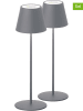 FH Lighting 2-delige set: ledtafellampen "Cosenza" grijs - (H)38 x Ø 12 cm