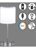 FH Lighting LED-Tischleuchte "Riva' in Silber/ Weiß - (H)34,5 x Ø 13 cm