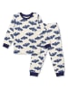 Sense Organics Pyjama "Long John" in Creme/ Dunkelblau