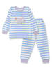 Sense Organics Pyjama "Long John" in Weiß/ Hellblau