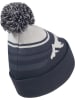 Jack Wolfskin Czapka "Stripy Pompom" w kolorze granatowo-białym
