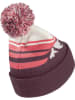 Jack Wolfskin Czapka "Stripy Pompom" w kolorze jagodowo-różowo-kremowym