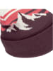 Jack Wolfskin Mütze "Stripy Pompom" in Beere/ Pink/ Creme
