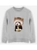 WOOOP Sweatshirt "Red Panda loves noodles" in Grau
