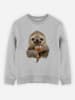 WOOOP Sweatshirt "Sloth and Drink" in Grau