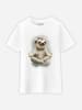 WOOOP Shirt "Sloth Meditate" in Weiß