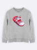 WOOOP Sweatshirt "Cat in the Shoe" in Grau