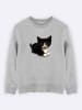 WOOOP Sweatshirt "Cute cat" in Grau