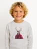WOOOP Sweatshirt "Red clad deer" in Grau/ Rot